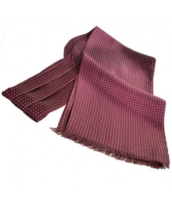 Fine Italian All-Silk Spotted Cravat with White Pin Dots on Wine Red